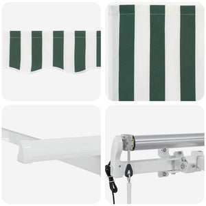 vidaXL Retractable Awning Green 350 x 200 cm Fabric