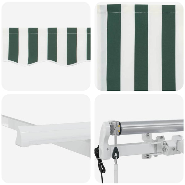 vidaXL Retractable Awning Green 350 x 200 cm Fabric