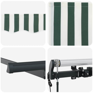 vidaXL Retractable Awning Green 350 x 200 cm Fabric