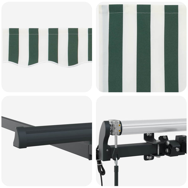 vidaXL Retractable Awning Green 350 x 200 cm Fabric