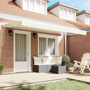 vidaXL Awning Frame Cream 400 x 200 cm Polyester with PU Coating