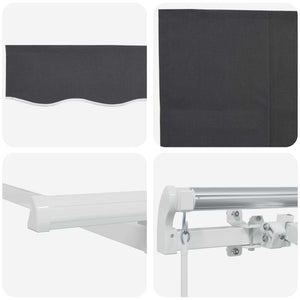 vidaXL Retractable Awning Anthracite 400 x 200 cm