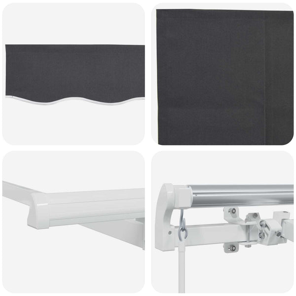 vidaXL Retractable Awning Anthracite 400 x 200 cm