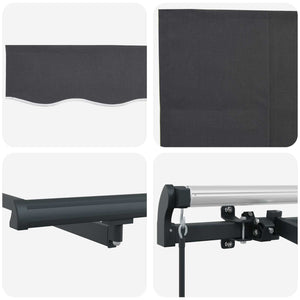 vidaXL Retractable Awning Anthracite 400 x 200 cm