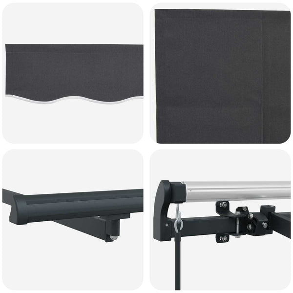vidaXL Retractable Awning Anthracite 400 x 200 cm