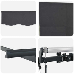 vidaXL Retractable Awning Anthracite 400 x 200 cm