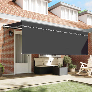 vidaXL Retractable Awning Anthracite 400 x 200 cm
