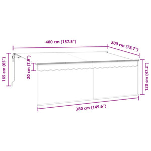 vidaXL Retractable Awning Anthracite 400 x 200 cm
