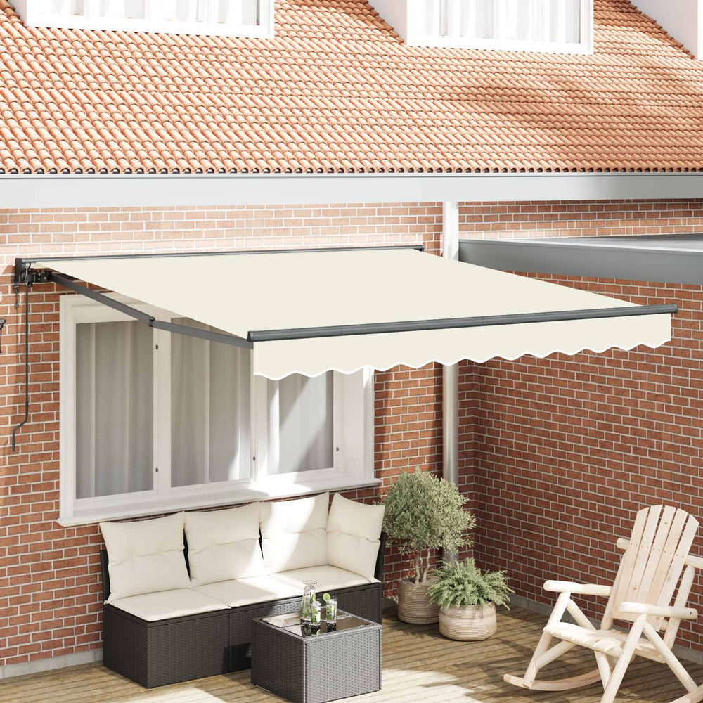vidaXL Awning Frame Cream 300 x 250 cm Polyester with PU Coating