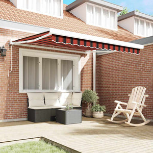 vidaXL Awning Orange and Brown 300 x 250 cm Polyester and Aluminum