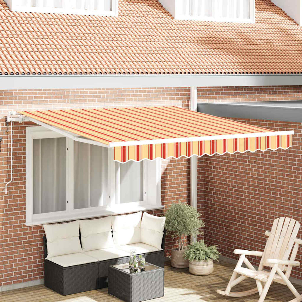 vidaXL Electric Retractable Awning Yellow and Orange 300 x 250 cm