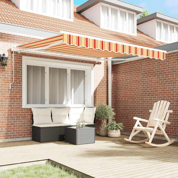 vidaXL Electric Retractable Awning Yellow and Orange 300 x 250 cm