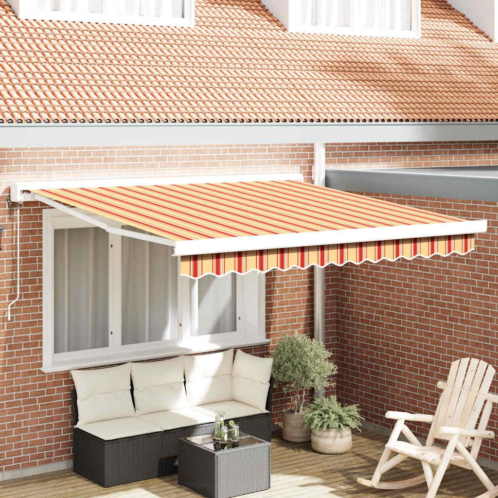 vidaXL Awning Yellow and Orange 300 x 250 cm Polyester and Aluminum
