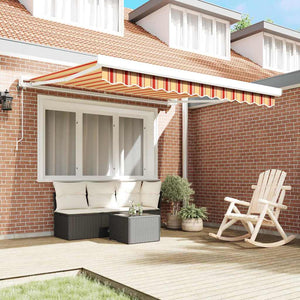 vidaXL Awning Yellow and Orange 300 x 250 cm Polyester and Aluminum