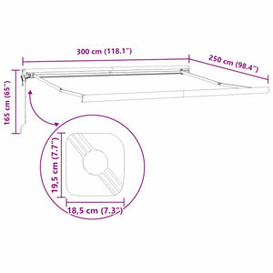 vidaXL Awning Yellow and Orange 300 x 250 cm Polyester and Aluminum