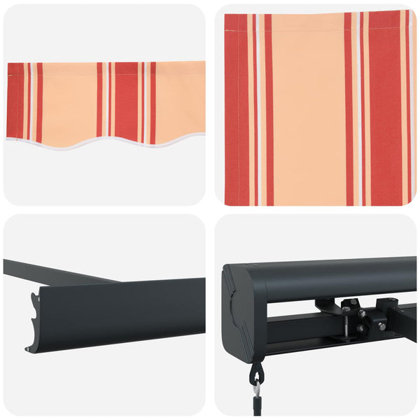 vidaXL Retractable Awning Yellow and Orange 300 x 250 cm