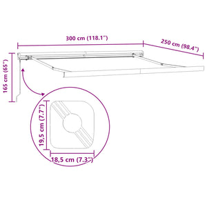 vidaXL Retractable Awning Yellow and Orange 300 x 250 cm