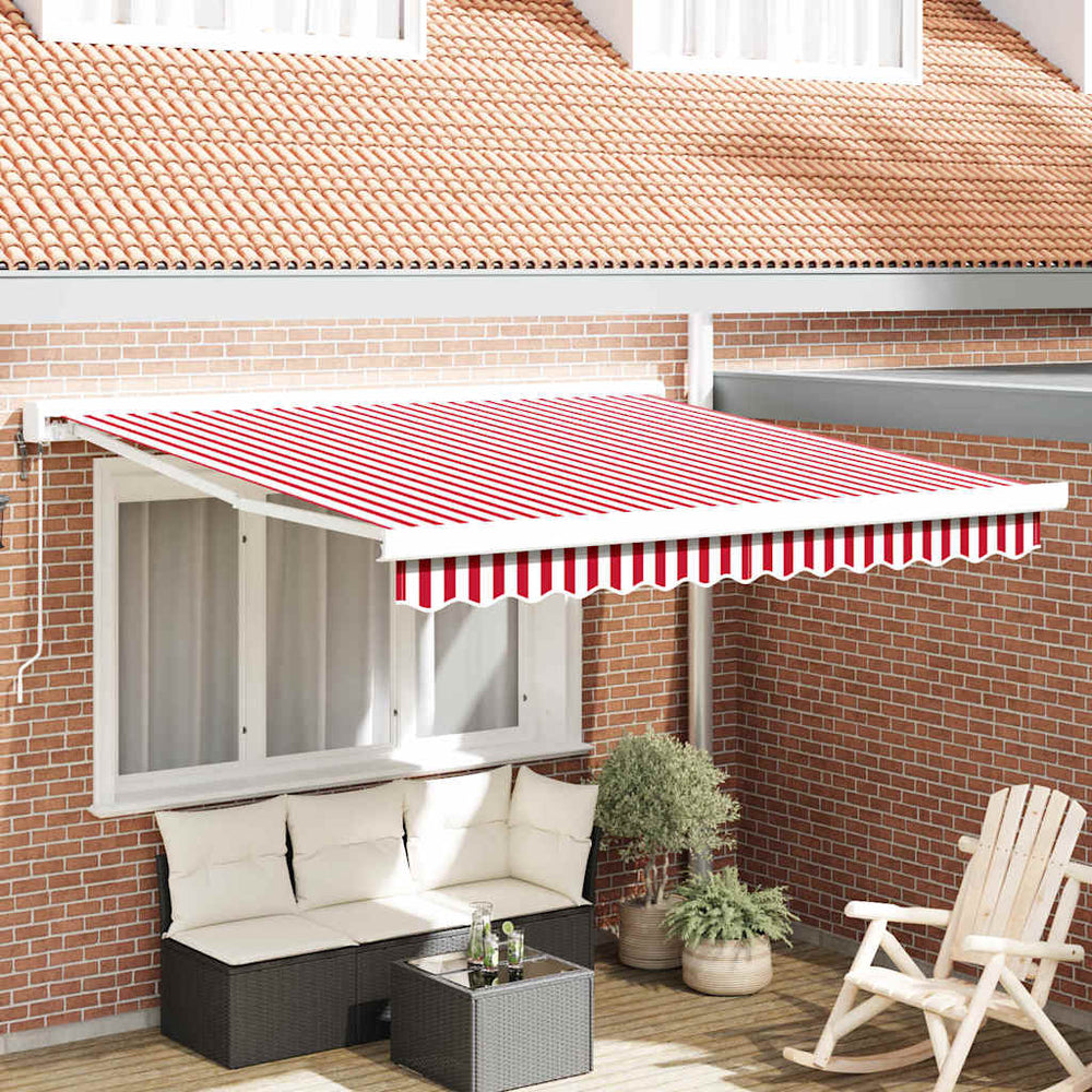 Rot-Weiße Markise 300 cm Einziehbar
