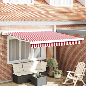 Rot-Weiße Markise 300 cm Einziehbar