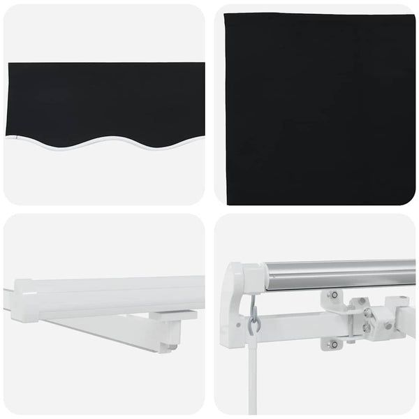 Einziehbare Markise, Schwarz, 300x250cm