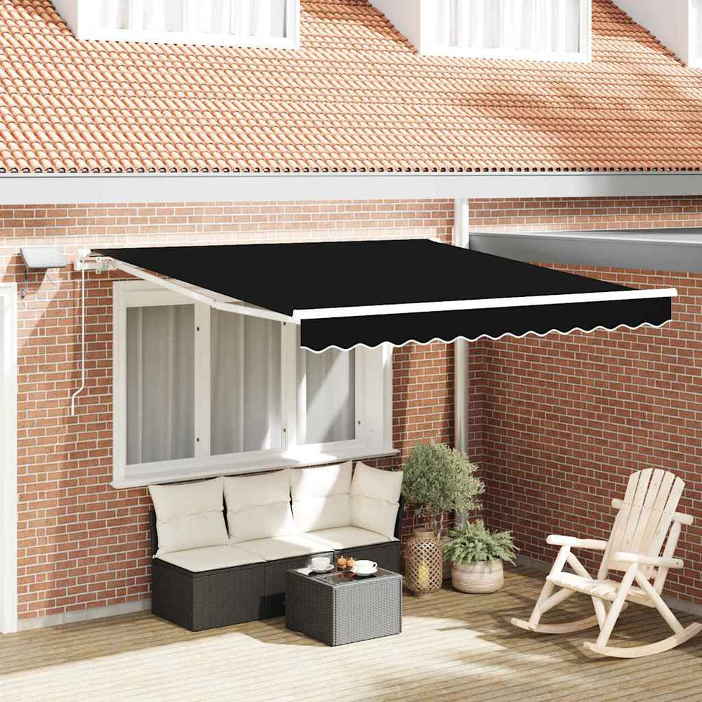 Einziehbare Markise, Schwarz, 300x250cm