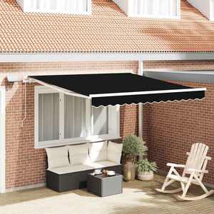 Einziehbare Markise, Schwarz, 300x250cm