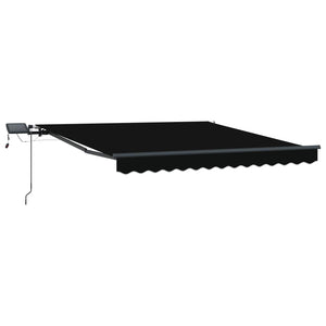 vidaXL Retractable Awning Black 300 x 250 cm Fabric
