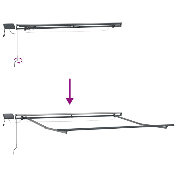 vidaXL Retractable Awning Black 300 x 250 cm Fabric