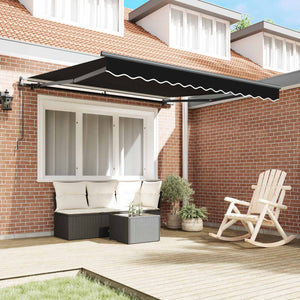 vidaXL Retractable Awning Black 300 x 250 cm Fabric and Aluminum