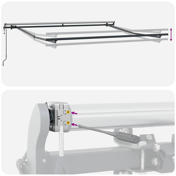 vidaXL Retractable Awning Black 300 x 250 cm Fabric and Aluminum