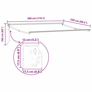 Schwarze Markise 300x250 cm