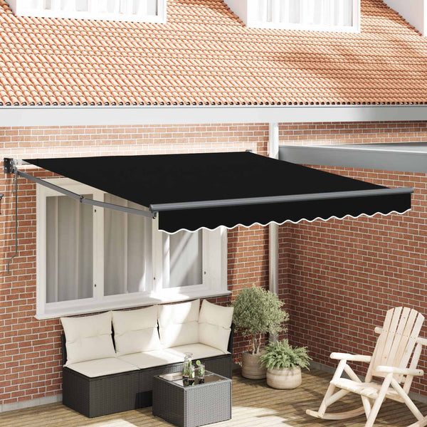 Schwarze Markise 300x250 cm