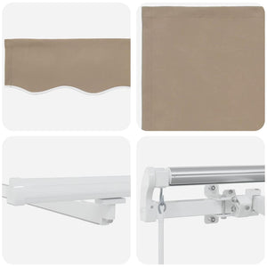 vidaXL Retractable Awning with Beige 300 x 250 cm Fabric