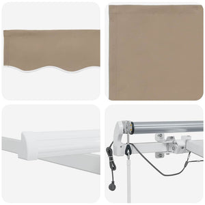 vidaXL Retractable Awning Beige 300 x 250 cm Polyester and Metal
