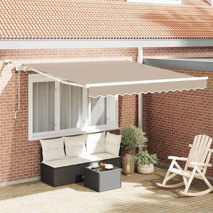 vidaXL Retractable Awning Beige 300 x 250 cm Polyester and Metal