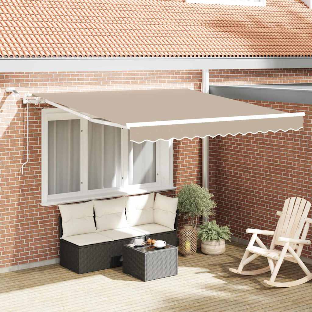 vidaXL Retractable Awning Beige 300 x 250 cm Polyester and Metal