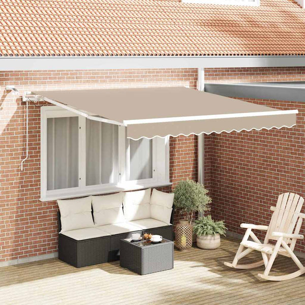 vidaXL Retractable Awning Beige 300 x 250 cm Polyester and Metal