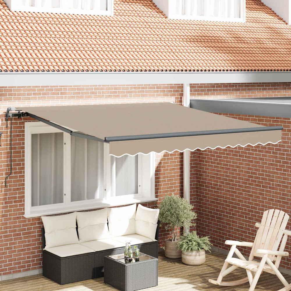 vidaXL Retractable Awning Beige 300 x 250 cm Fabric and Aluminium