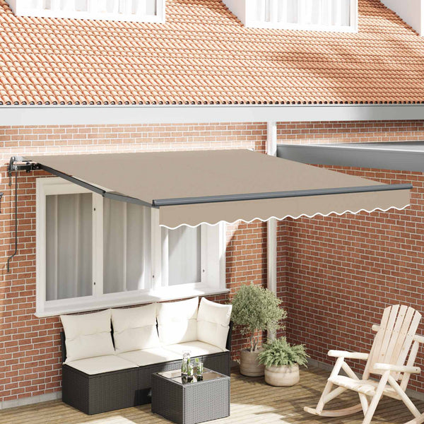 vidaXL Retractable Awning Beige 300 x 250 cm Fabric and Aluminium