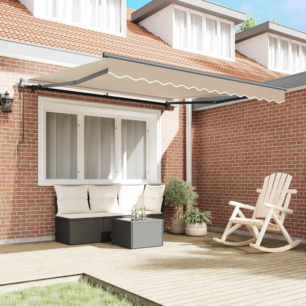 vidaXL Retractable Awning Beige 300 x 250 cm Fabric and Aluminium