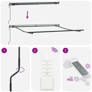 vidaXL Retractable Awning Beige 300 x 250 cm Fabric and Aluminium