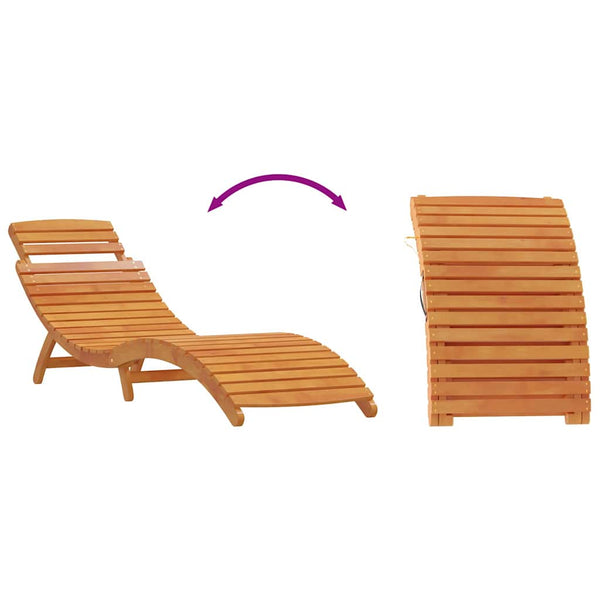 vidaXL Sun Lounger 3 pcs Brown Solid Acacia Wood