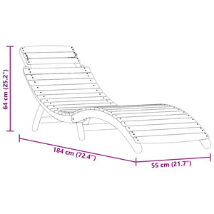 vidaXL Sun Lounger 3 pcs Brown Solid Acacia Wood