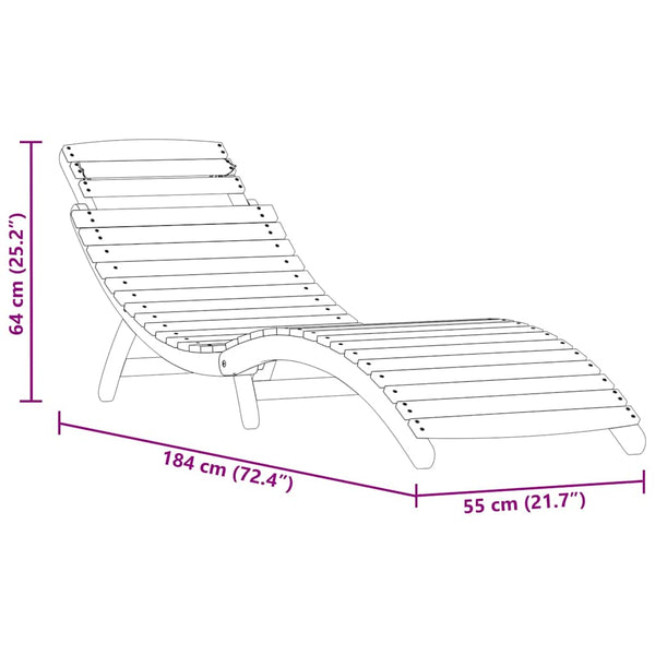 vidaXL Sun Lounger 3 pcs Brown Solid Acacia Wood