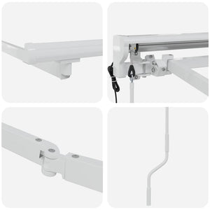 vidaXL Awning Frame Adjustable White 3.5 x 2 m Steel