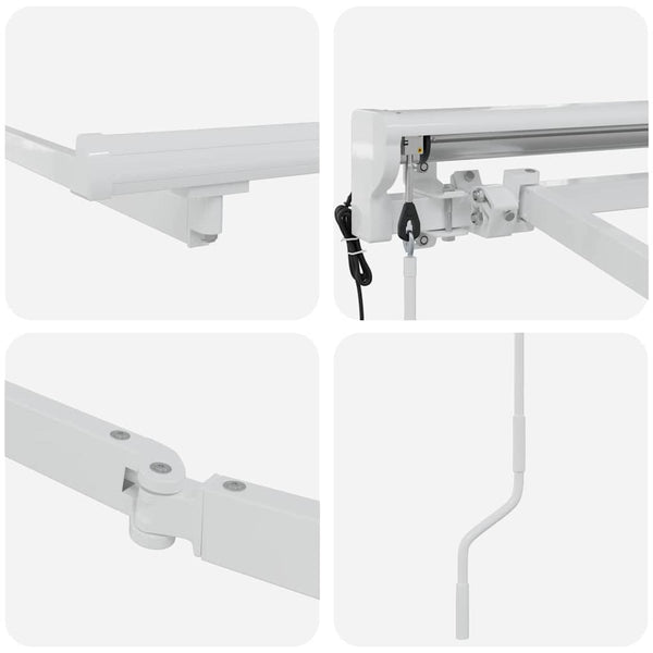 vidaXL Awning Frame Adjustable White 3.5 x 2 m Steel