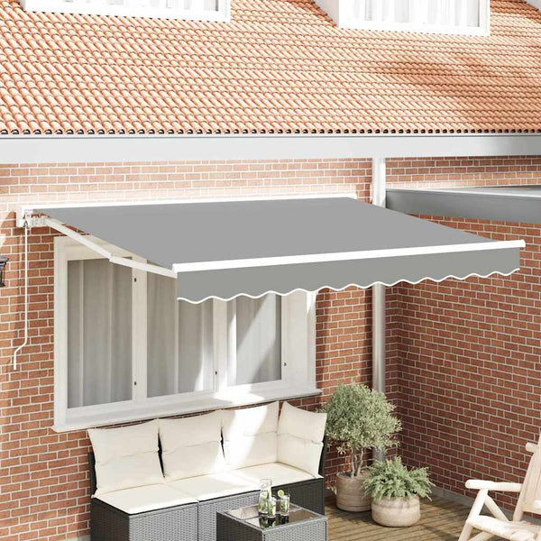 vidaXL Awning Frame Adjustable White 3.5 x 2 m Steel