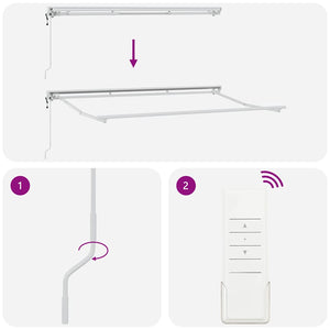 vidaXL Awning Frame Adjustable White 3.5 x 2 m Steel