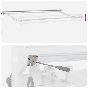 vidaXL Awning Frame Adjustable White 3.5 x 2 m Steel