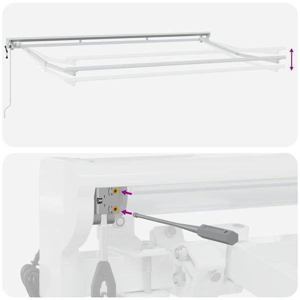 vidaXL Awning Frame Adjustable White 3.5 x 2 m Steel